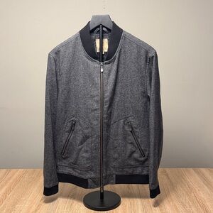 Gray Black Lined Bomber Jacket
